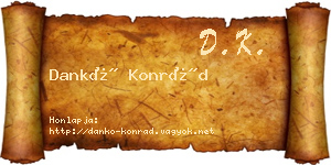 Dankó Konrád névjegykártya